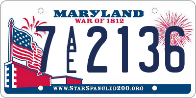MD license plate 7AE2136