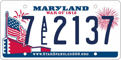 MD license plate 7AE2137