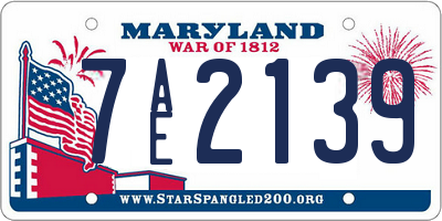 MD license plate 7AE2139