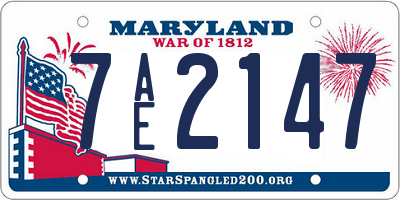 MD license plate 7AE2147