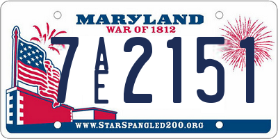 MD license plate 7AE2151