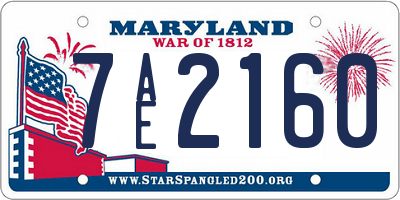 MD license plate 7AE2160