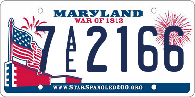 MD license plate 7AE2166