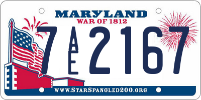 MD license plate 7AE2167