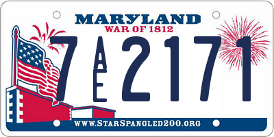 MD license plate 7AE2171
