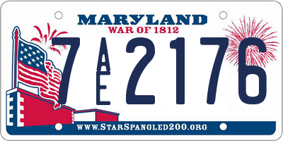 MD license plate 7AE2176