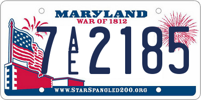 MD license plate 7AE2185