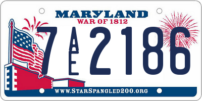 MD license plate 7AE2186