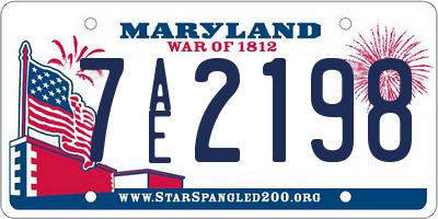 MD license plate 7AE2198