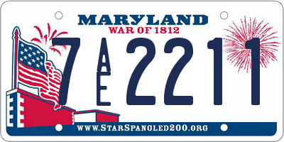 MD license plate 7AE2211