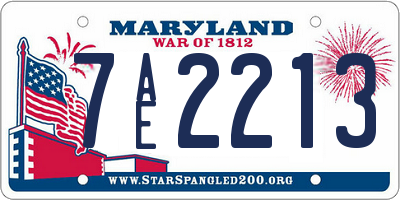 MD license plate 7AE2213