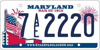 MD license plate 7AE2220
