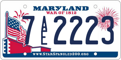 MD license plate 7AE2223