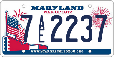MD license plate 7AE2237