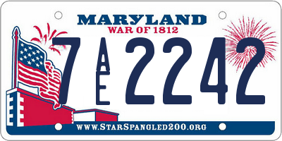 MD license plate 7AE2242
