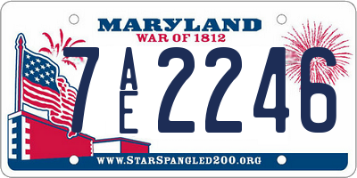 MD license plate 7AE2246