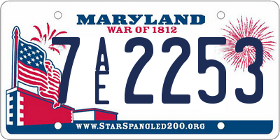 MD license plate 7AE2253