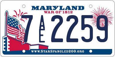 MD license plate 7AE2259
