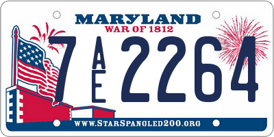 MD license plate 7AE2264
