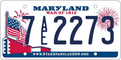 MD license plate 7AE2273