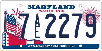 MD license plate 7AE2279