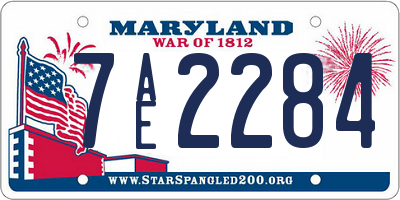 MD license plate 7AE2284