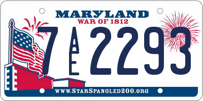 MD license plate 7AE2293