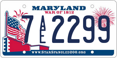 MD license plate 7AE2299