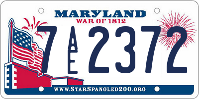 MD license plate 7AE2372