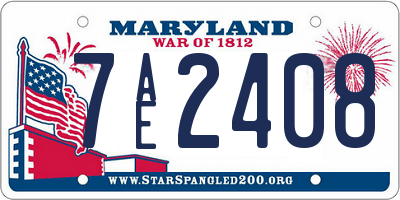 MD license plate 7AE2408