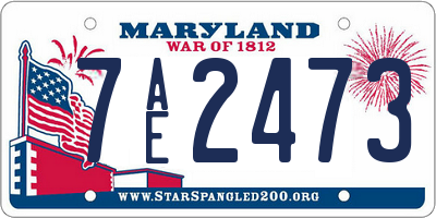 MD license plate 7AE2473