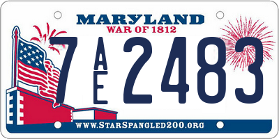 MD license plate 7AE2483