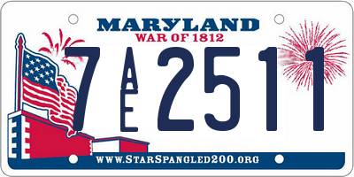 MD license plate 7AE2511