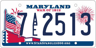 MD license plate 7AE2513