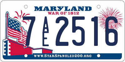 MD license plate 7AE2516