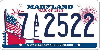 MD license plate 7AE2522