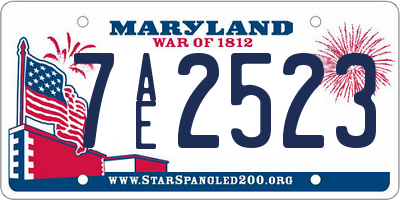 MD license plate 7AE2523