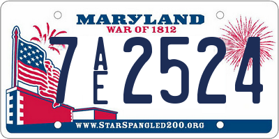 MD license plate 7AE2524