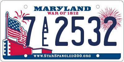 MD license plate 7AE2532