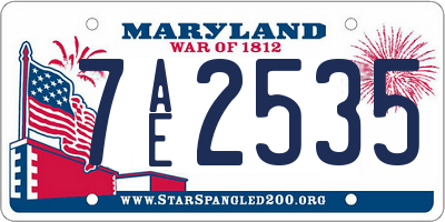 MD license plate 7AE2535