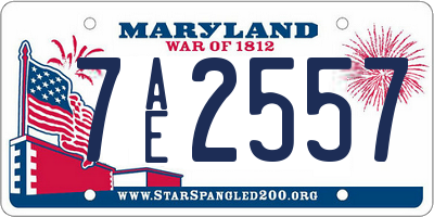 MD license plate 7AE2557