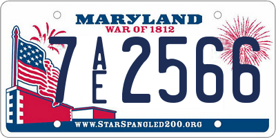 MD license plate 7AE2566