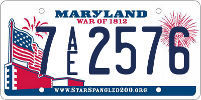 MD license plate 7AE2576