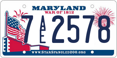 MD license plate 7AE2578