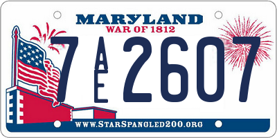 MD license plate 7AE2607
