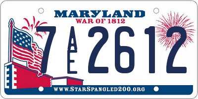 MD license plate 7AE2612