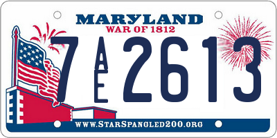 MD license plate 7AE2613