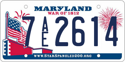 MD license plate 7AE2614