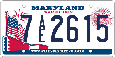 MD license plate 7AE2615