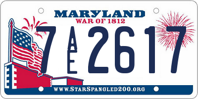 MD license plate 7AE2617